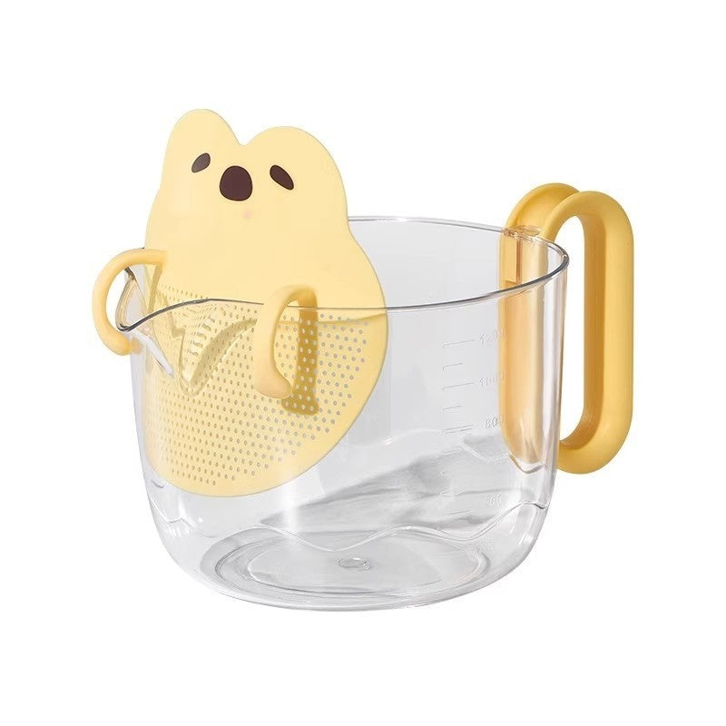 Cartoon Filter Measuring Cup With Scale Food Grade Multifunctional Egg Beater